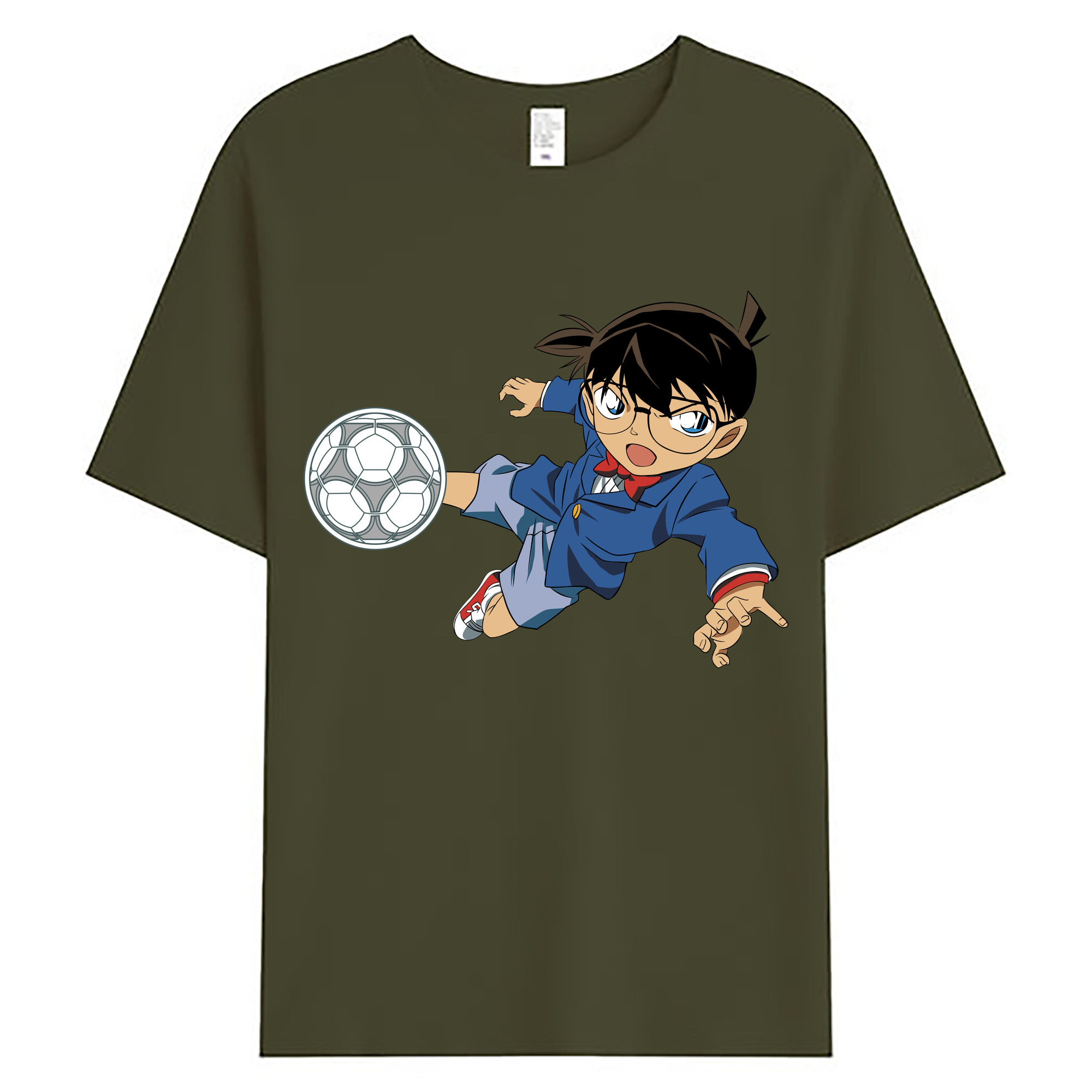 （画像用） 名探偵コナン 江戸川 コナン Detective Conan Conan Edogawa 綿100％ メンズ半袖Tシャツ｜肌触りやわらか＆通気性